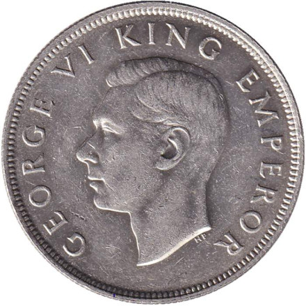 Монета 1/2 кроны. 1940 год, Новая Зеландия. 100 лет Новой Зеландии.