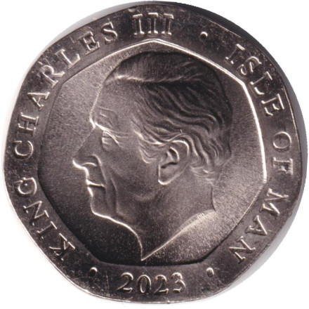 Монета 20 пенсов. 2023 год, Остров Мэн. Горный заяц. Монета 20 пенсов. 2023 год, Остров Мэн. Горный заяц.