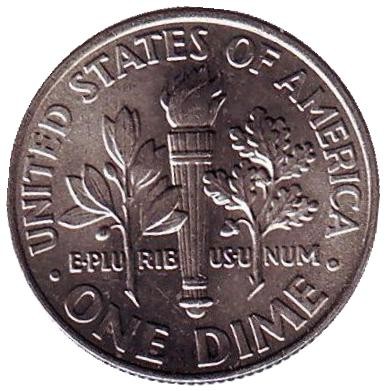 Монета 10 центов. 2014 (P) год, США. Рузвельт.