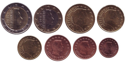 Набор монет евро (8 штук). 2015 год, Люксембург. 