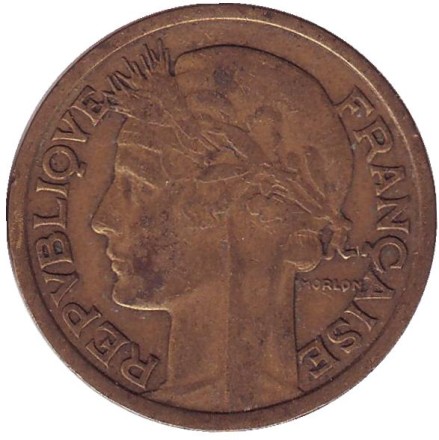 Монета 2 франка. 1938 год, Франция.