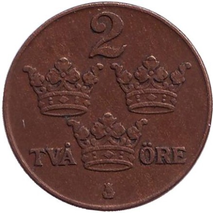 Монета 2 эре. 1936 год, Швеция. (короткий хвостик у "6") Монета 2 эре. 1936 год, Швеция. (короткий хвостик у "6")