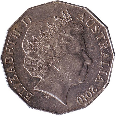 Монета 50 центов. 2010 год, Австралия. День Австралии.