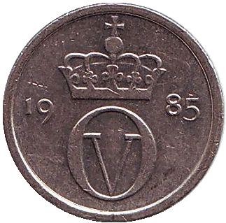 Монета 10 эре. 1985 год, Норвегия. Монета 10 эре. 1985 год, Норвегия.