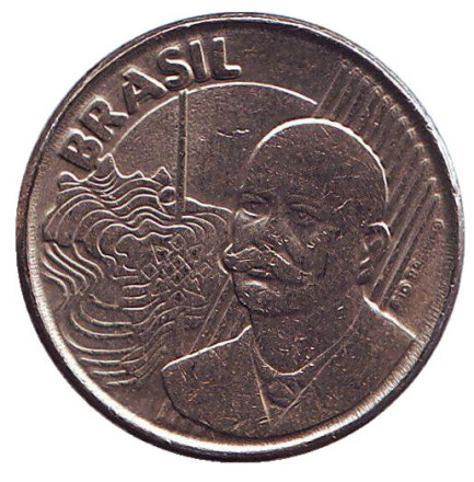 Монета 50 сентаво. 1998 год, Бразилия. Хосе Паранхос.