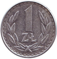 Монета 1 злотый. 1986 год, Польша. Монета 1 злотый. 1986 год, Польша.