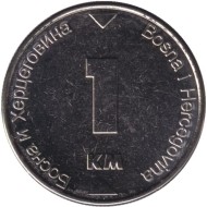 Монета 1 конвертируемая марка. 2025 год, Босния и Герцеговина. Монета 1 конвертируемая марка. 2025 год, Босния и Герцеговина.