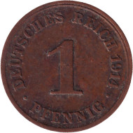 Монета 1 пфенниг. 1914 год (J), Германская империя. Монета 1 пфенниг. 1914 год (J), Германская империя.