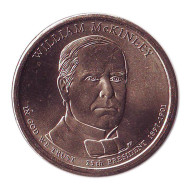 25-й президент США. Уильям Мак-Кинли. Монетный двор D. 1 доллар, 2013 год, США. 25-й президент США. Уильям Мак-Кинли. Монетный двор D. 1 доллар, 2013 год, США.