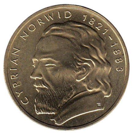 Монета 2 злотых, 2013 год, Польша. Циприан Камиль Норвид.