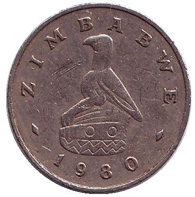 Монета 5 центов, 1980 год, Зимбабве. Кролик.