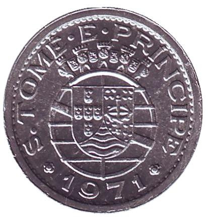 Монета 10 сентаво. 1971 год, Сан-Томе и Принсипи. Монета 10 сентаво. 1971 год, Сан-Томе и Принсипи.