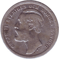 Монета 1 крона. 1889 год, Швеция. Король Оскар II. Монета 1 крона. 1889 год, Швеция. Король Оскар II.
