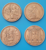 800 лет Александру Невскому. Набор из 4 памятных медалей. СПМД. 2021 год, Россия. 800 лет Александру Невскому. Набор из 4 памятных медалей. СПМД. 2021 год, Россия.