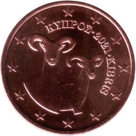 Монета 5 центов. 2021 год, Кипр.