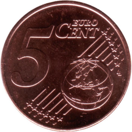 Монета 5 центов. 2021 год, Кипр. Монета 5 центов. 2021 год, Кипр.