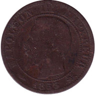 Монета 5 сантимов. 1853 год (D), Франция. Наполеон III. Монета 5 сантимов. 1853 год (D), Франция. Наполеон III.
