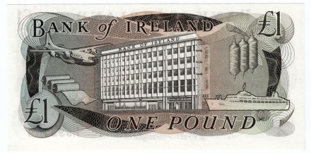 Банкнота 1 фунт. 1980 год, Ирландия. Банкнота 1 фунт. 1980 год, Ирландия.