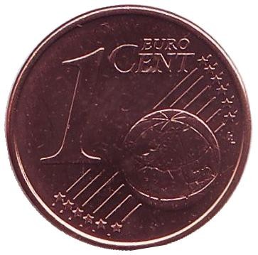 Монета 1 цент. 2014 год, Кипр.