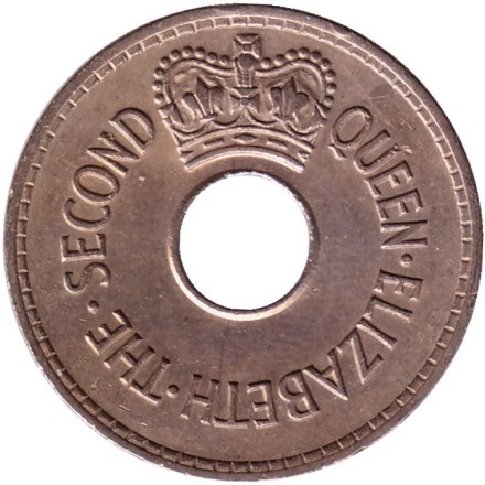 Монета 1 пенни. 1961 год, Фиджи. Монета 1 пенни. 1961 год, Фиджи.