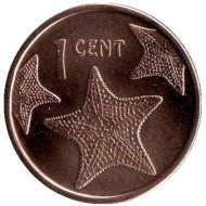 Монета 1 цент. 2009 год, Багамские острова. Морская звезда. Монета 1 цент. 2009 год, Багамские острова. Морская звезда.