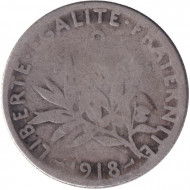 Монета 2 франка. 1918 год, Франция. Монета 2 франка. 1918 год, Франция.
