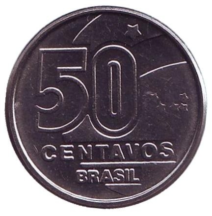 Монета 50 сентаво. 1989 год, Бразилия. Ткачиха. Монета 50 сентаво. 1989 год, Бразилия. Ткачиха.