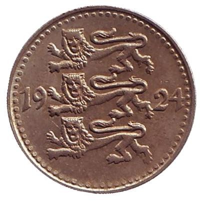 Монета 1 марка. 1924 год, Эстония.