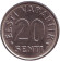 Монета 20 сентов. 2008 год, Эстония. Из обращения. Монета 20 сентов. 2008 год, Эстония. Из обращения.