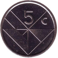 Монета 5 центов. 1995 год, Аруба. Монета 5 центов. 1995 год, Аруба.