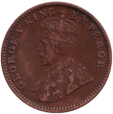 Монета 1/4 анны. 1916 год, Индия Британская. Монета 1/4 анны. 1916 год, Индия Британская.