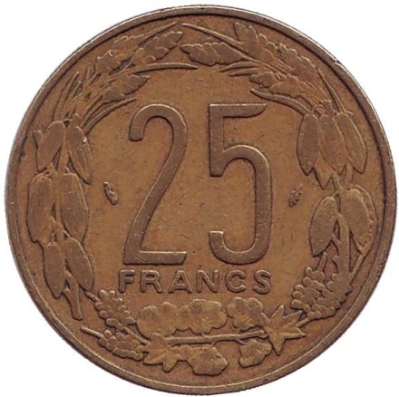 Монета 25 франков. 1984 год, Центральные Африканские Штаты. Африканские антилопы. (Западные канны). Монета 25 франков. 1984 год, Центральные Африканские Штаты. Африканские антилопы. (Западные канны).