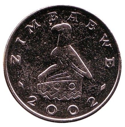 Монета 50 центов. 2002 год, Зимбабве.