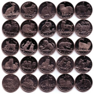 Набор монет (25 шт.) серии "Кошки". 1 крона, 1988-2012 гг., Остров Мэн.