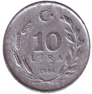 Монета 10 лир. 1984 год, Турция. Монета 10 лир. 1984 год, Турция.
