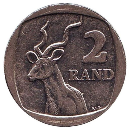 Монета 2 ранда. 2009 год, ЮАР. Антилопа.