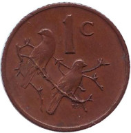 Монета 1 цент. 1970 год, ЮАР. Воробьи. Монета 1 цент. 1970 год, ЮАР. Воробьи.