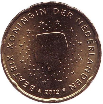 Монета 20 евроцентов. 2012 год, Нидерланды.