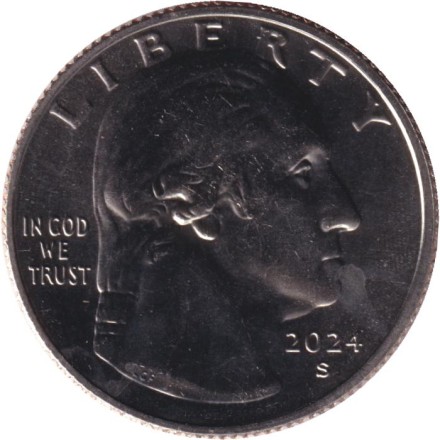 Монета 25 центов. 2024 год (S), США. Зиткала-Ша. Серия "Американские женщины". Монета 25 центов. 2024 год (S), США. Зиткала-Ша. Серия "Американские женщины".