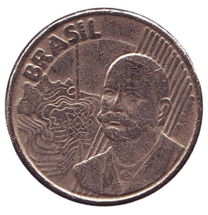 Монета 50 сентаво. 2001 год, Бразилия. Хосе Паранхос.