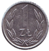 Монета 1 злотый. 1989 год, Польша. Монета 1 злотый. 1989 год, Польша.