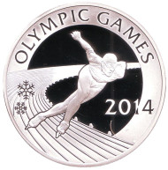 Монета 100 тенге. 2011 год, Казахстан. Конькобежный спорт. Олимпийские игры 2014 года в Сочи.