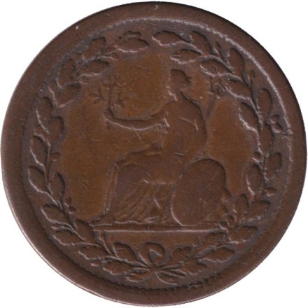 Токен 1/2 пенни. 1809 год, Великобритания. British Copper Company. Меркурий.