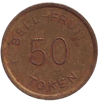 Игровой жетон "Bell-Fruit. 50 Token". (Токен), Великобритания. Игровой жетон "Bell-Fruit. 50 Token". (Токен), Великобритания.