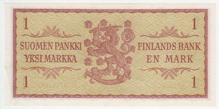 Банкнота 1 марка. 1963 год, Финляндия. P-98a(25). Пресс.