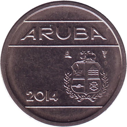Монета 10 центов. 2014 год, Аруба.