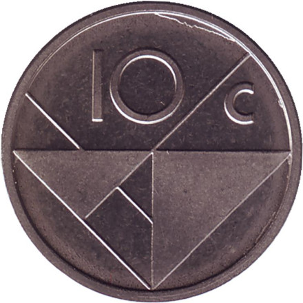 Монета 10 центов. 2014 год, Аруба.