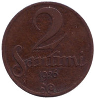 Монета 2 сантима. 1926 год, Латвия. Монета 2 сантима. 1926 год, Латвия.