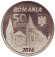 Монета 50 бани. 2016 год, Румыния. 575 лет с начала правления Яноша Хуньяди.