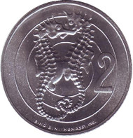 Монета 2 лиры. 1975 год, Сан-Марино. Любовь у животных. Морские коньки. Монета 2 лиры. 1975 год, Сан-Марино. Любовь у животных. Морские коньки.